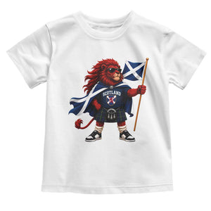 Proud Scotland Rampant Lion Toddler T Shirt Scottish Flag Red Lion Mascot with Kilt Football Fans