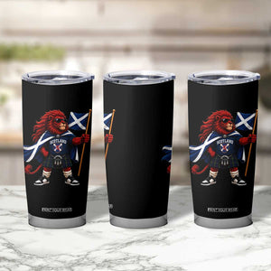 Proud Scotland Rampant Lion Tumbler Cup Scottish Flag Red Lion Mascot with Kilt Football Fans