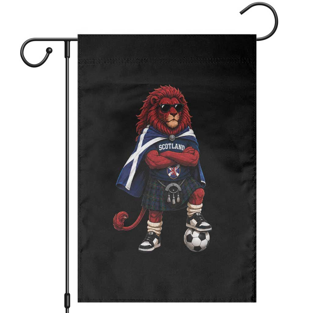 Scotland Rampant Lion Soccer Fan Garden Flag Scottish Pride Red Lion in Kilt with Sunglasses Football TS10 Black Print Your Wear
