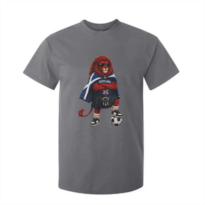 Scotland Rampant Lion Soccer Fan T Shirt For Kid Scottish Pride Red Lion in Kilt with Sunglasses Football