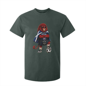 Scotland Rampant Lion Soccer Fan T Shirt For Kid Scottish Pride Red Lion in Kilt with Sunglasses Football