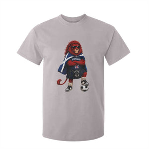 Scotland Rampant Lion Soccer Fan T Shirt For Kid Scottish Pride Red Lion in Kilt with Sunglasses Football