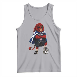 Scotland Rampant Lion Soccer Fan Tank Top Scottish Pride Red Lion in Kilt with Sunglasses Football