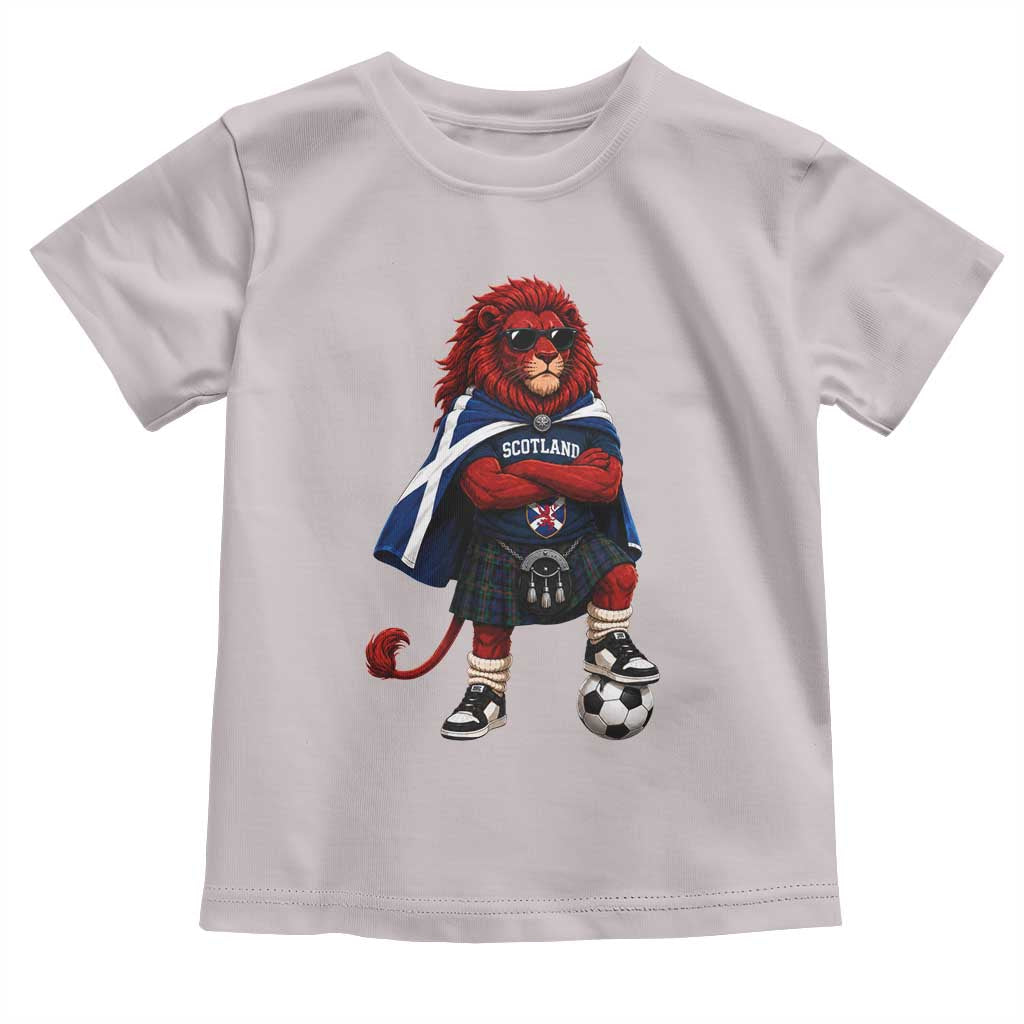 Scotland Rampant Lion Soccer Fan Toddler T Shirt Scottish Pride Red Lion in Kilt with Sunglasses Football