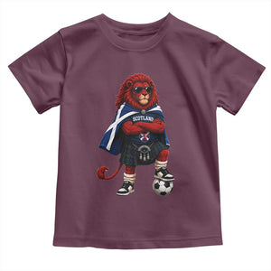 Scotland Rampant Lion Soccer Fan Toddler T Shirt Scottish Pride Red Lion in Kilt with Sunglasses Football