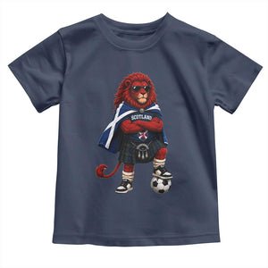 Scotland Rampant Lion Soccer Fan Toddler T Shirt Scottish Pride Red Lion in Kilt with Sunglasses Football
