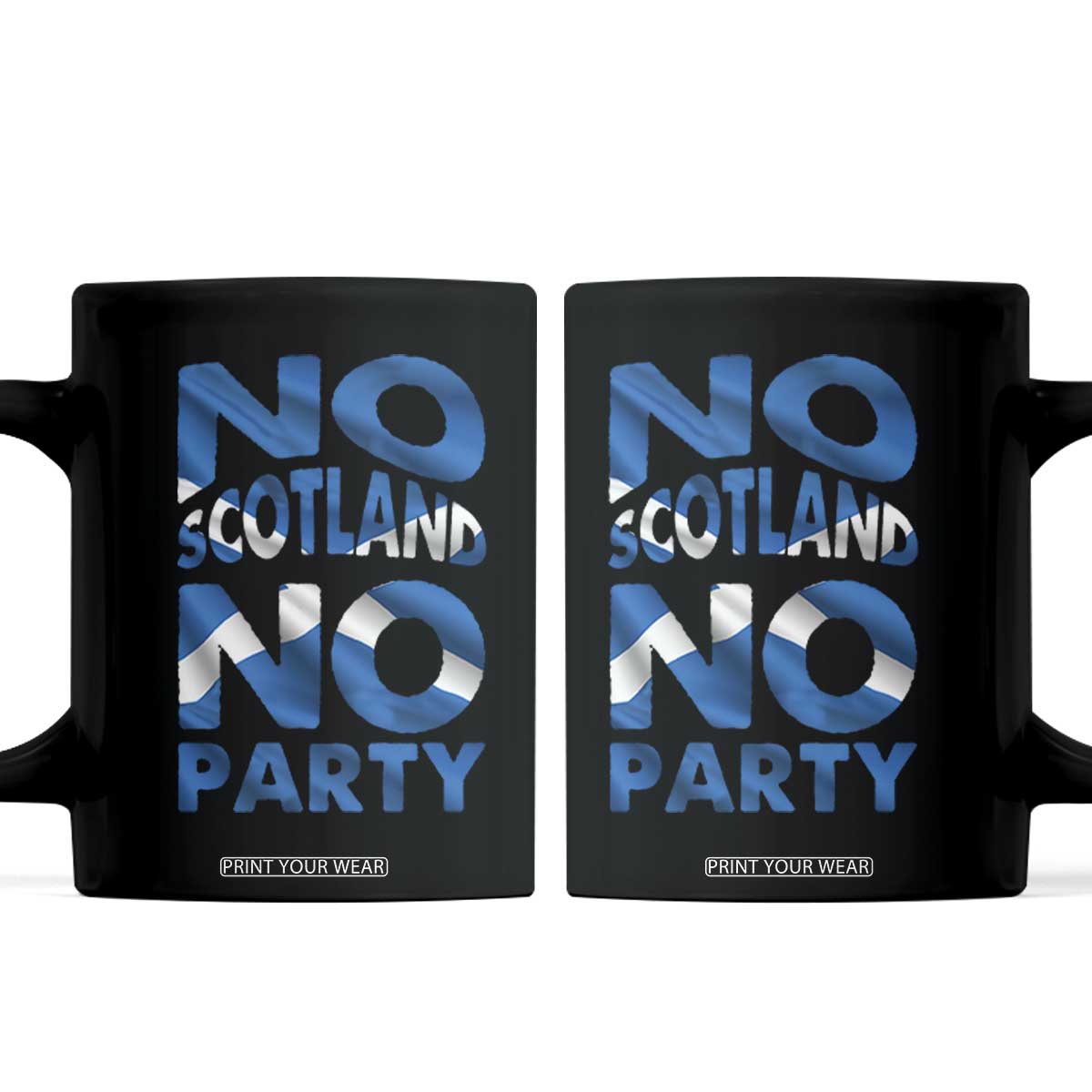 No Scotland No Party Scottish Coffee Mug Retro Scottish Banner Fan Scotland Flag