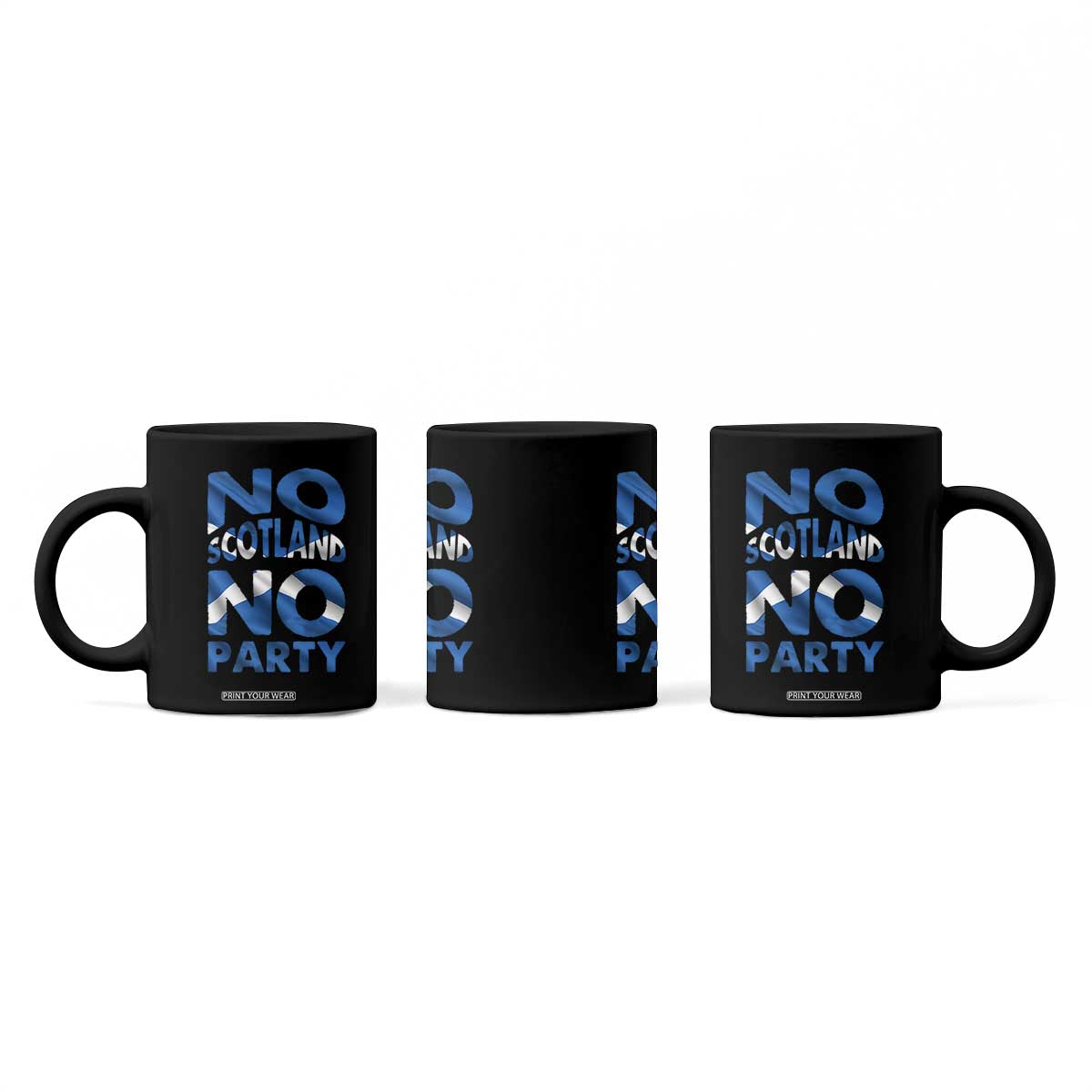 No Scotland No Party Scottish Coffee Mug Retro Scottish Banner Fan Scotland Flag