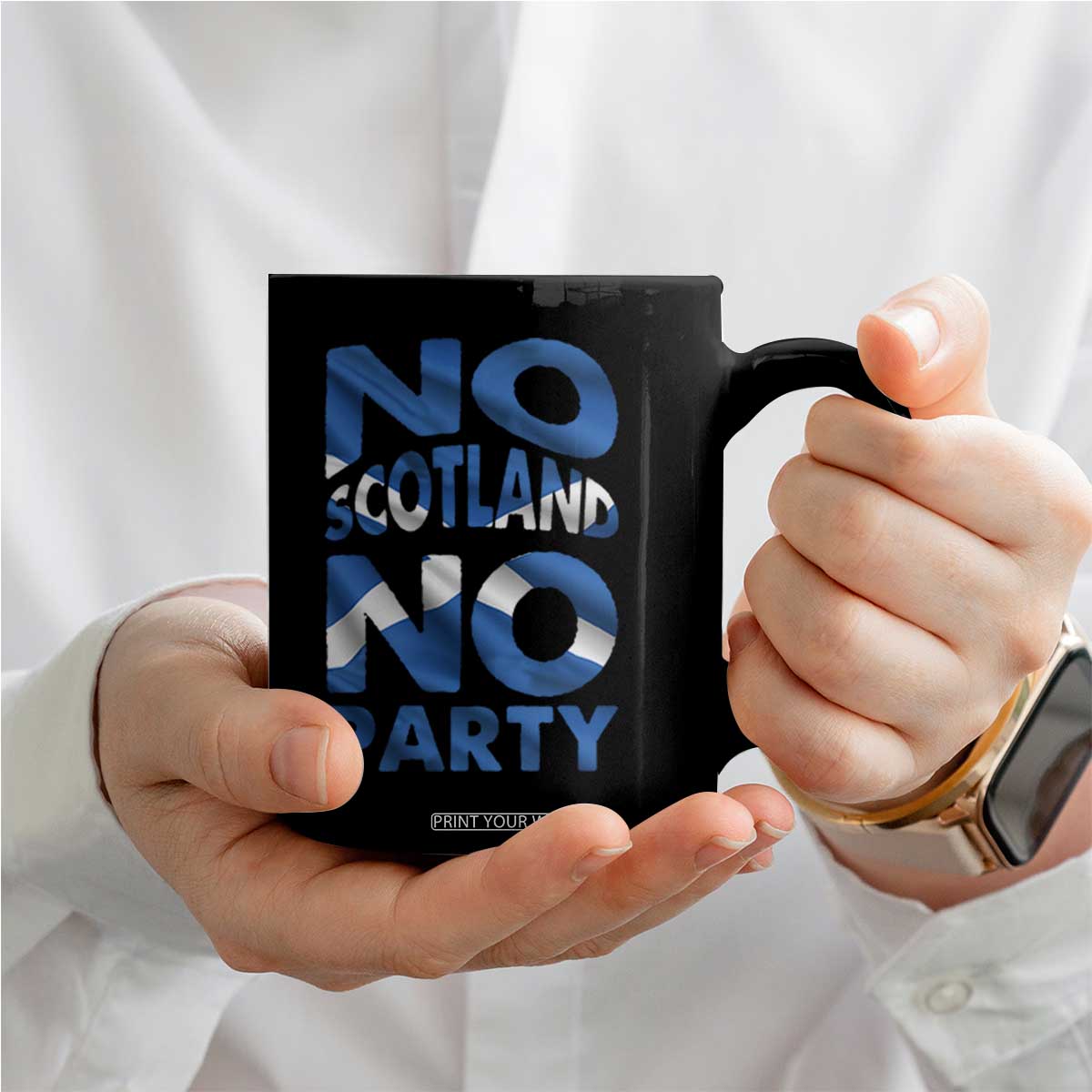 No Scotland No Party Scottish Coffee Mug Retro Scottish Banner Fan Scotland Flag