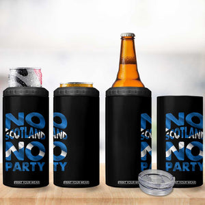 No Scotland No Party Scottish 4 in 1 Can Cooler Tumbler Retro Scottish Banner Fan Scotland Flag