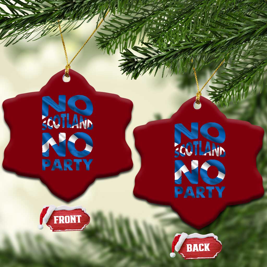 No Scotland No Party Scottish Ceramic Ornament Retro Scottish Banner Fan Scotland Flag