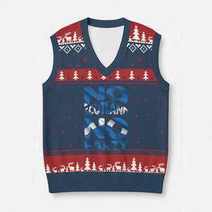 No Scotland No Party Scottish V-Neck Knit Sweater Vest Retro Scottish Banner Fan Scotland Flag
