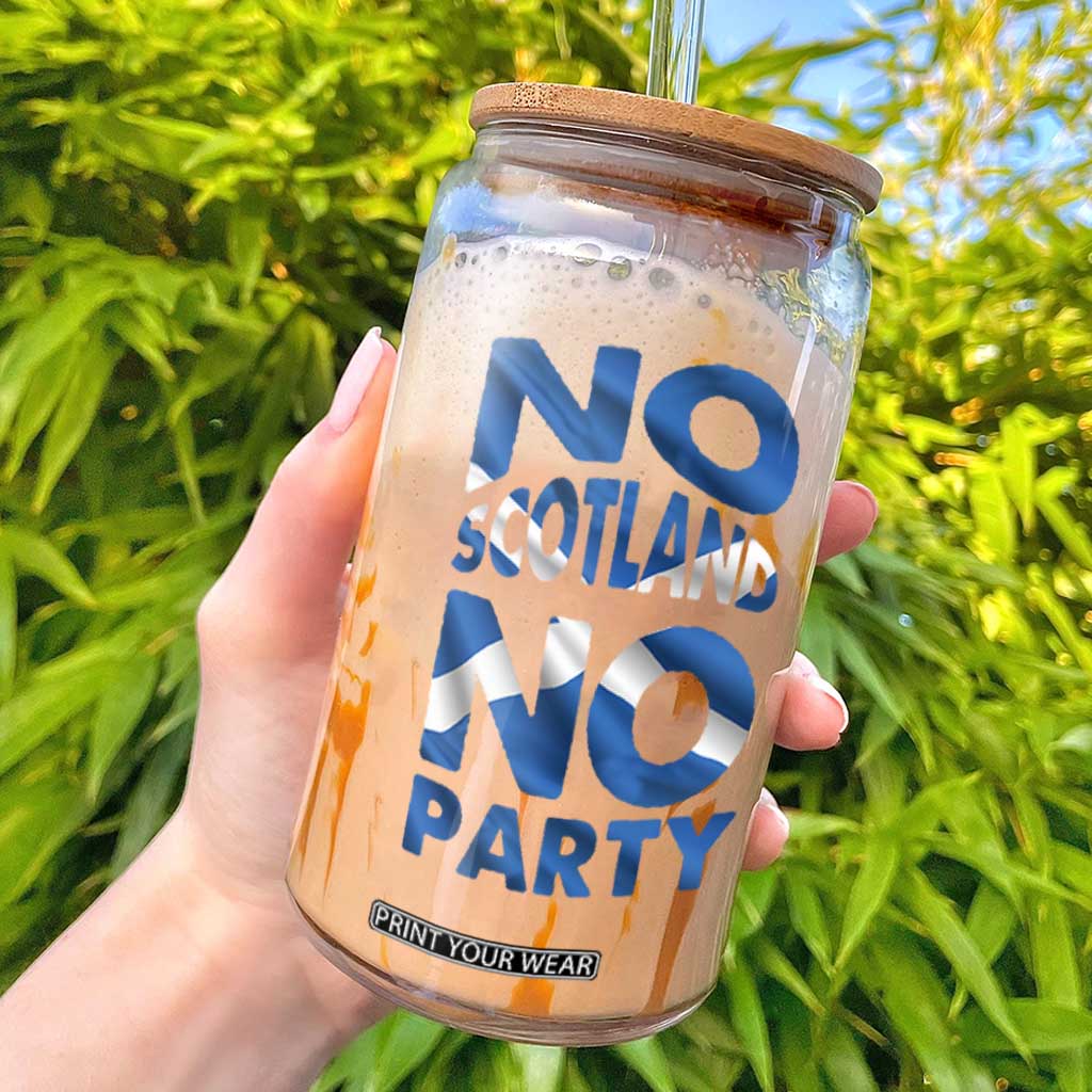 No Scotland No Party Scottish Glass Can Retro Scottish Banner Fan Scotland Flag