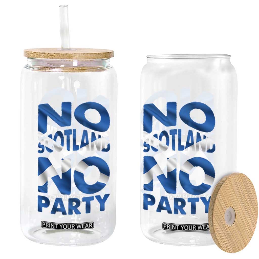 No Scotland No Party Scottish Glass Can Retro Scottish Banner Fan Scotland Flag