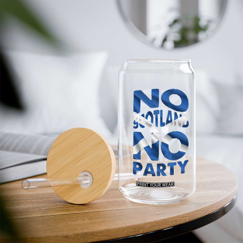 No Scotland No Party Scottish Glass Can Retro Scottish Banner Fan Scotland Flag