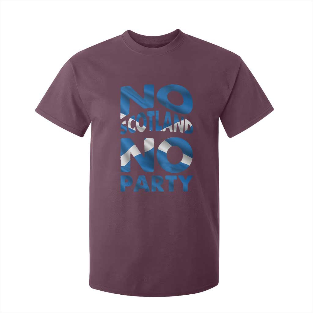 No Scotland No Party Scottish T Shirt For Kid Retro Scottish Banner Fan Scotland Flag