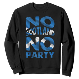 No Scotland No Party Scottish Sweatshirt Retro Scottish Banner Fan Scotland Flag