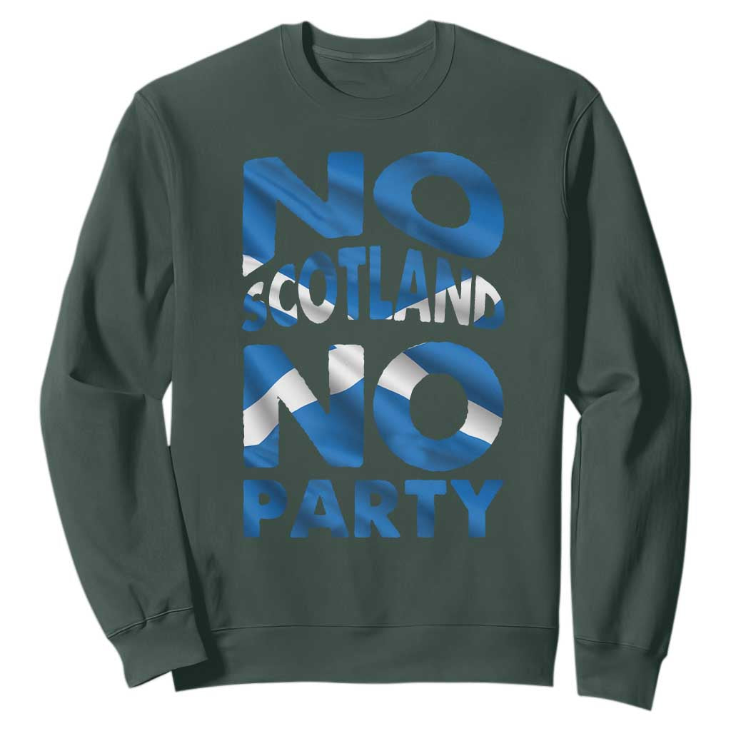 No Scotland No Party Scottish Sweatshirt Retro Scottish Banner Fan Scotland Flag