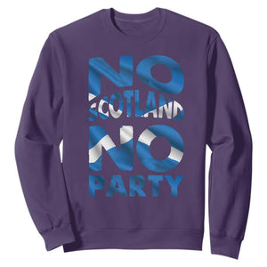 No Scotland No Party Scottish Sweatshirt Retro Scottish Banner Fan Scotland Flag