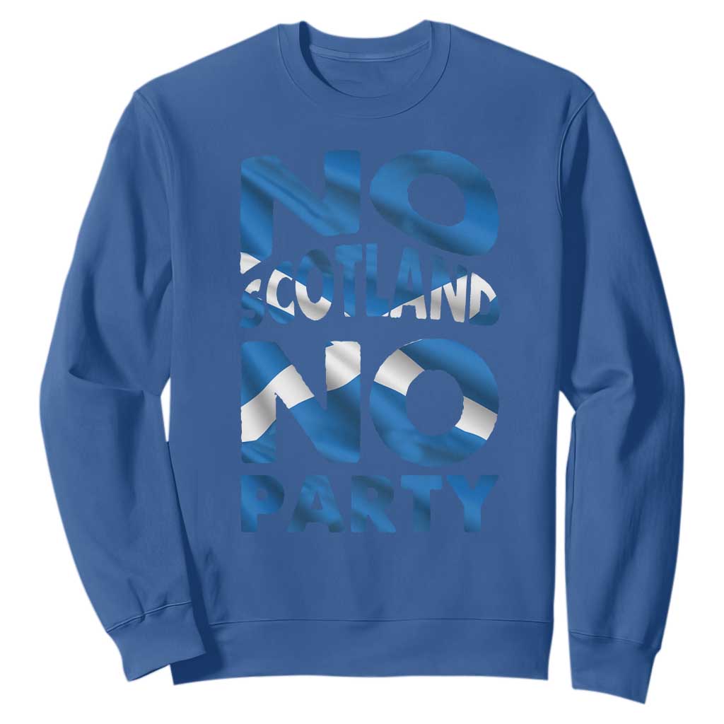 No Scotland No Party Scottish Sweatshirt Retro Scottish Banner Fan Scotland Flag