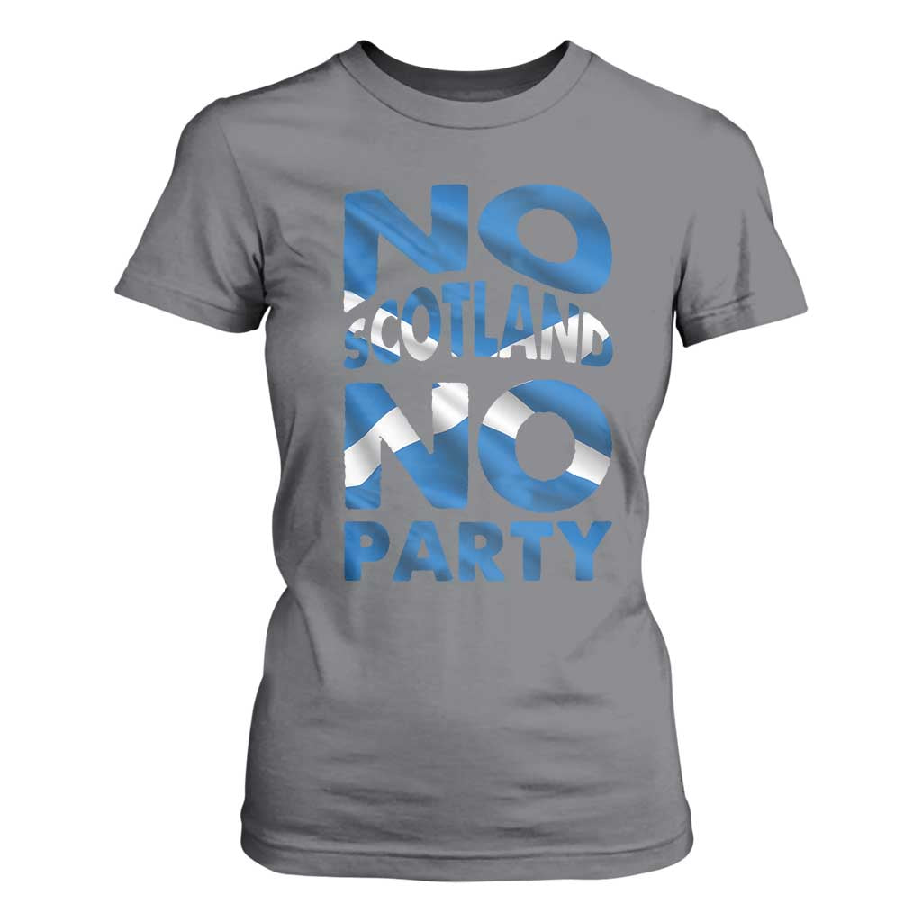 No Scotland No Party Scottish T Shirt For Women Retro Scottish Banner Fan Scotland Flag