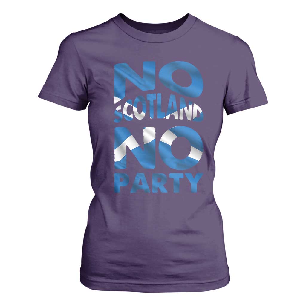 No Scotland No Party Scottish T Shirt For Women Retro Scottish Banner Fan Scotland Flag