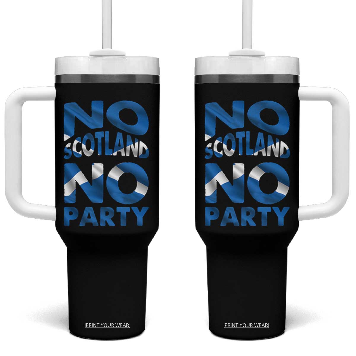 No Scotland No Party Scottish Tumbler With Handle Retro Scottish Banner Fan Scotland Flag