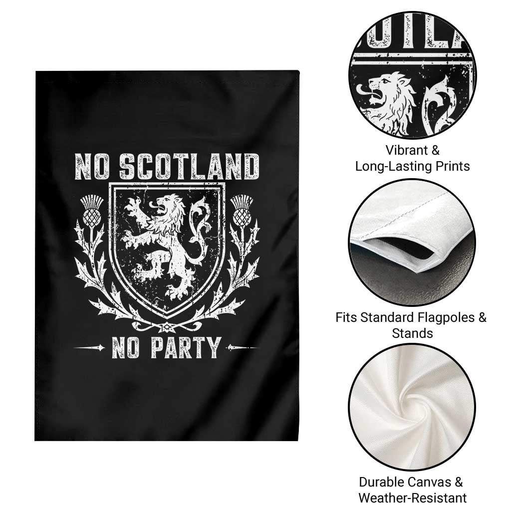 No Scotland No Party Scottish Flag Garden Flag Retro Scotland Rampant Lion
