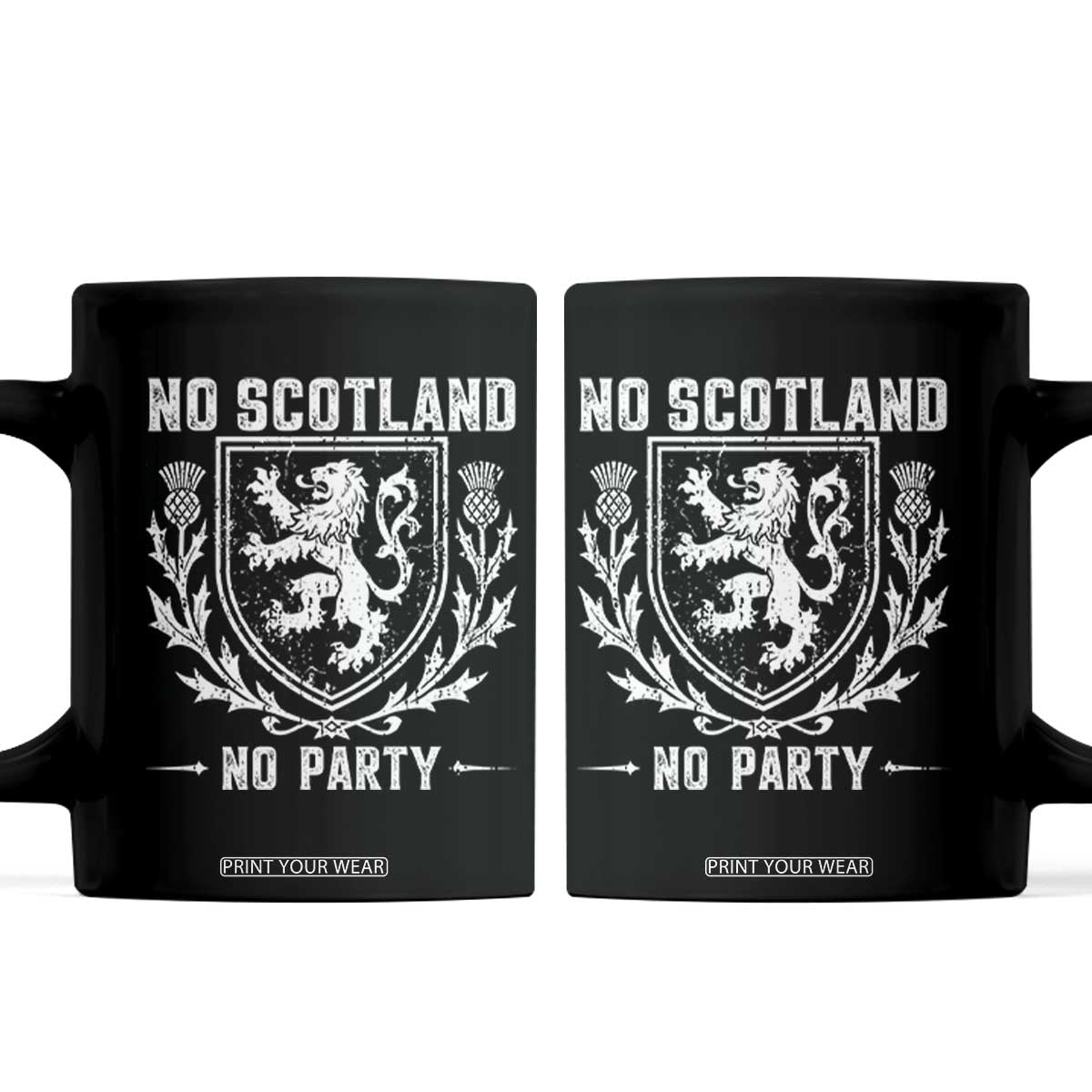 No Scotland No Party Scottish Flag Coffee Mug Retro Scotland Rampant Lion