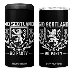 No Scotland No Party Scottish Flag 4 in 1 Can Cooler Tumbler Retro Scotland Rampant Lion