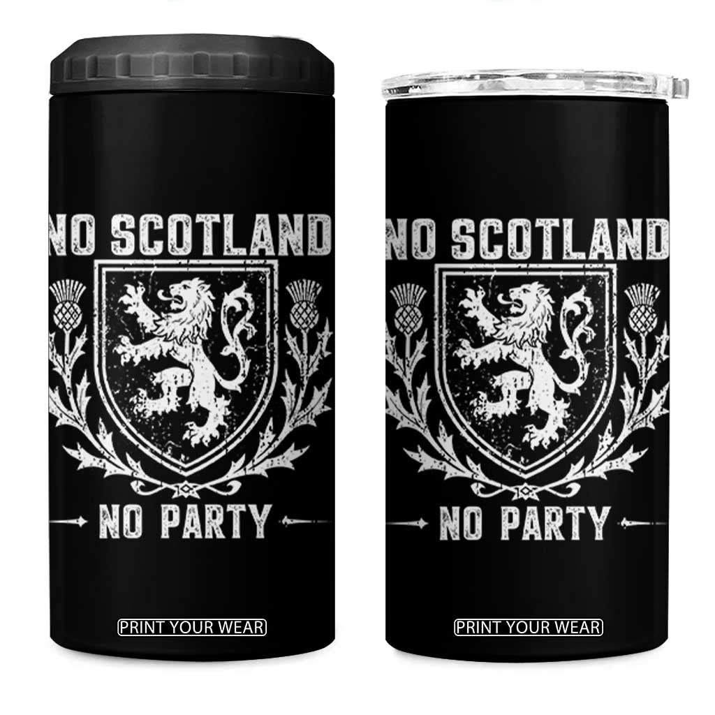 No Scotland No Party Scottish Flag 4 in 1 Can Cooler Tumbler Retro Scotland Rampant Lion TS10 One Size: 16 oz Black Print Your Wear