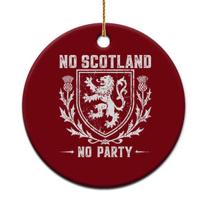No Scotland No Party Scottish Flag Ceramic Ornament Retro Scotland Rampant Lion