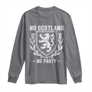 No Scotland No Party Scottish Flag Long Sleeve Shirt Retro Scotland Rampant Lion