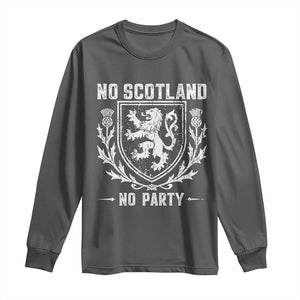 No Scotland No Party Scottish Flag Long Sleeve Shirt Retro Scotland Rampant Lion