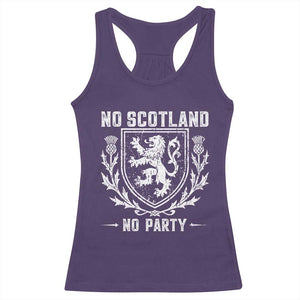 No Scotland No Party Scottish Flag Racerback Tank Top Retro Scotland Rampant Lion