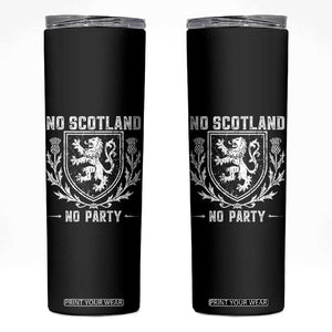 No Scotland No Party Scottish Flag Skinny Tumbler Retro Scotland Rampant Lion