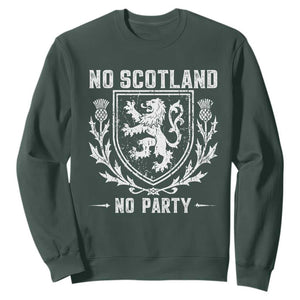 No Scotland No Party Scottish Flag Sweatshirt Retro Scotland Rampant Lion
