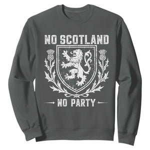 No Scotland No Party Scottish Flag Sweatshirt Retro Scotland Rampant Lion