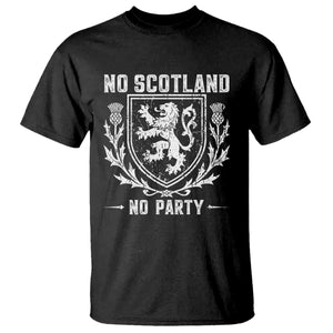 No Scotland No Party Scottish Flag T Shirt Retro Scotland Rampant Lion