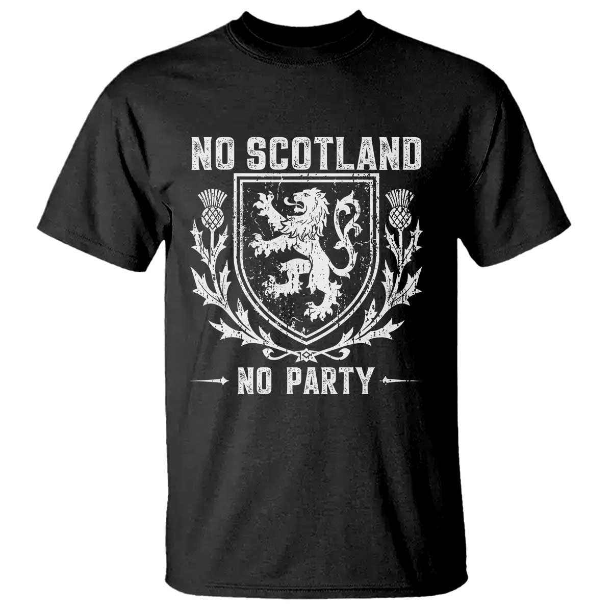 No Scotland No Party Scottish Flag T Shirt Retro Scotland Rampant Lion TS10 Black Print Your Wear