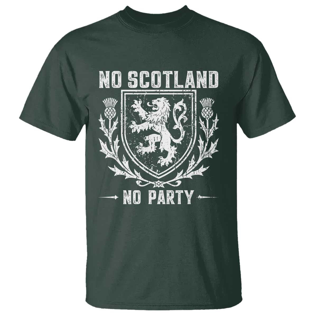 No Scotland No Party Scottish Flag T Shirt Retro Scotland Rampant Lion