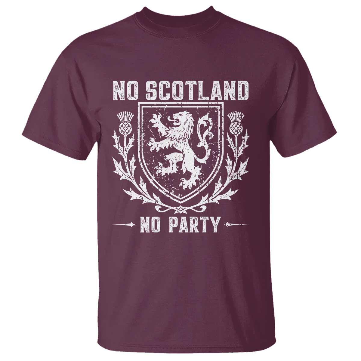 No Scotland No Party Scottish Flag T Shirt Retro Scotland Rampant Lion