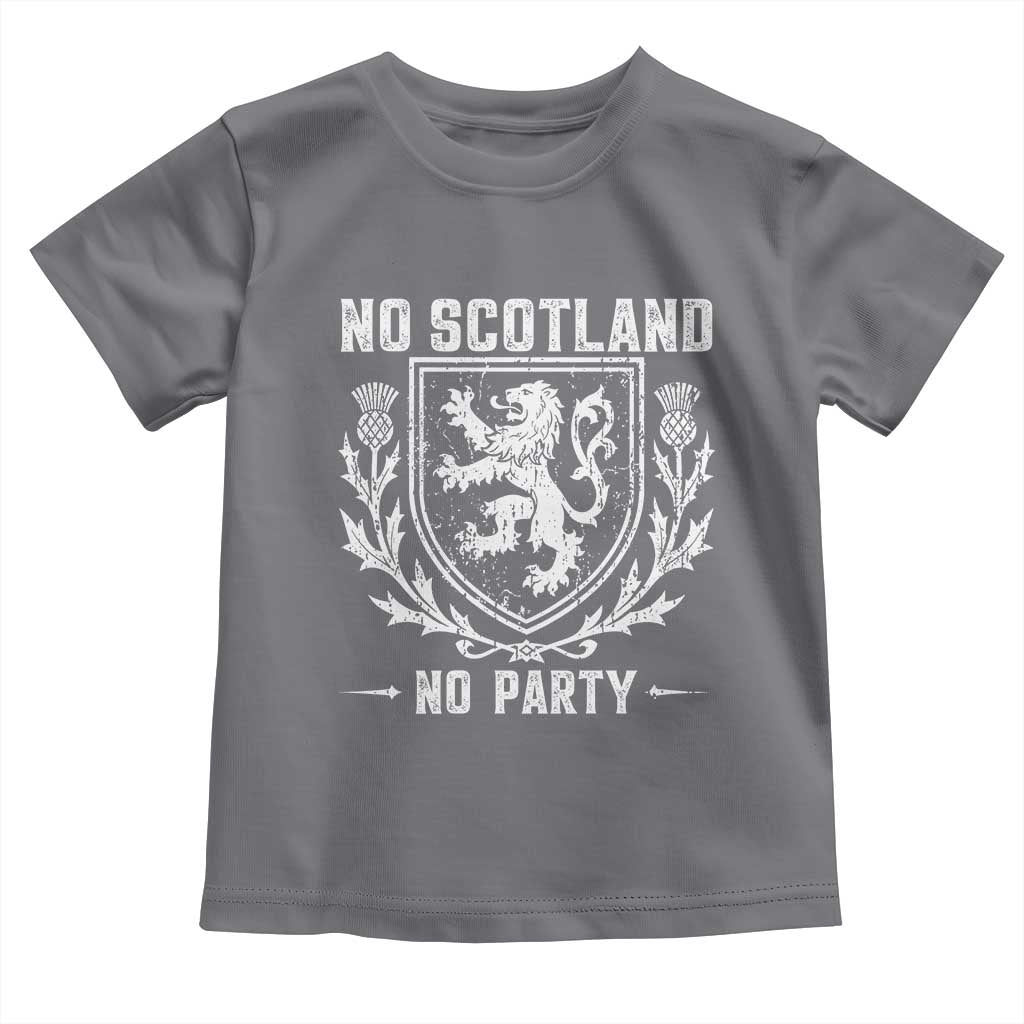 No Scotland No Party Scottish Flag Toddler T Shirt Retro Scotland Rampant Lion