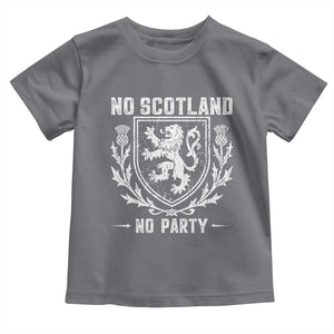 No Scotland No Party Scottish Flag Toddler T Shirt Retro Scotland Rampant Lion