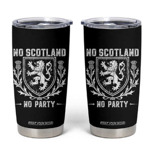 No Scotland No Party Scottish Flag Tumbler Cup Retro Scotland Rampant Lion