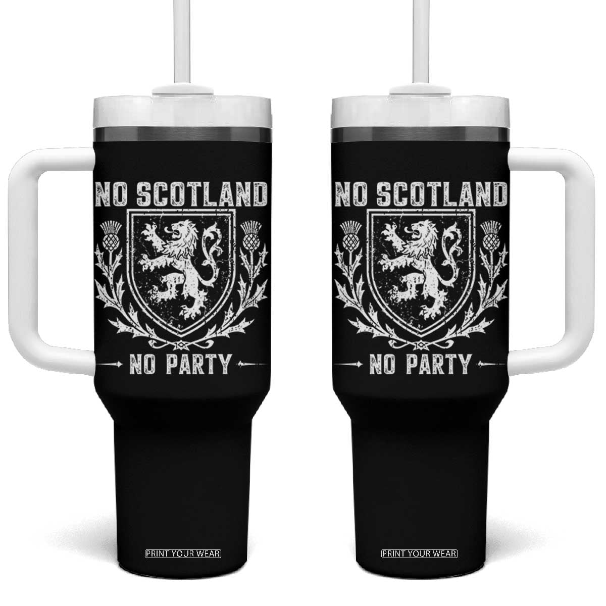 No Scotland No Party Scottish Flag Tumbler With Handle Retro Scotland Rampant Lion