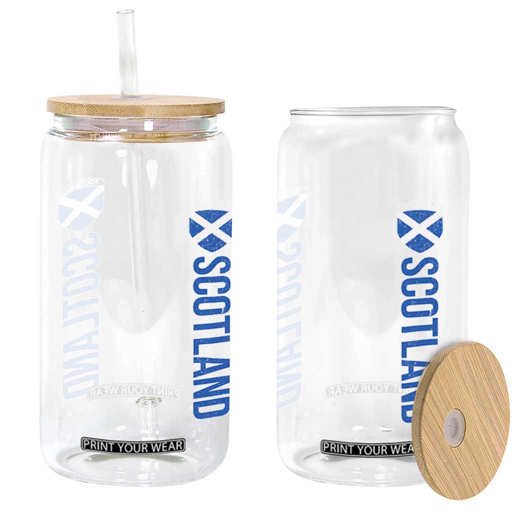Scotland Soccer Glass Can Vintage SCOT Scottish Flag Graphic Football Fan