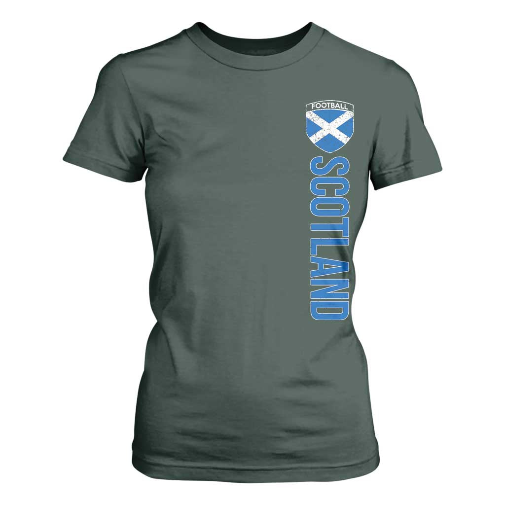 Scotland Soccer T Shirt For Women Vintage SCOT Scottish Flag Graphic Football Fan