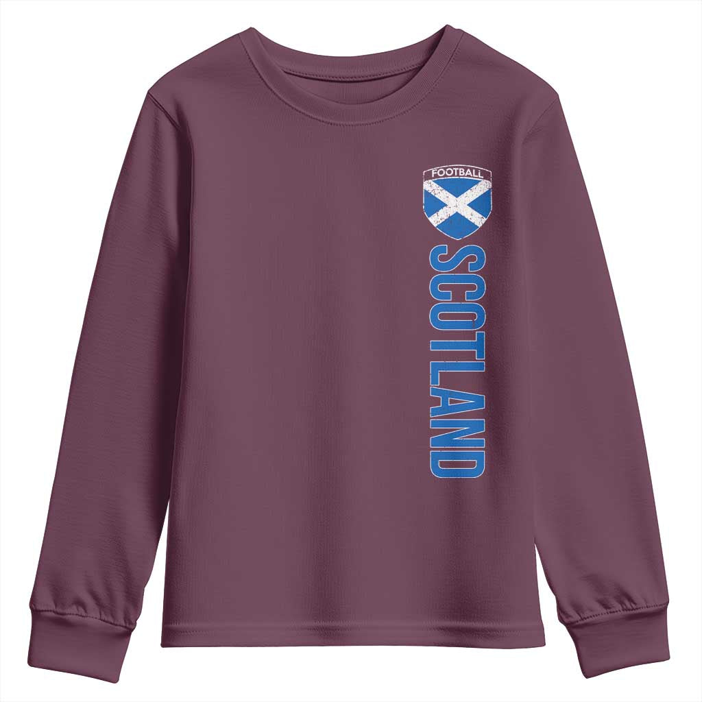 Scotland Soccer Youth Sweatshirt Vintage SCOT Scottish Flag Graphic Football Fan