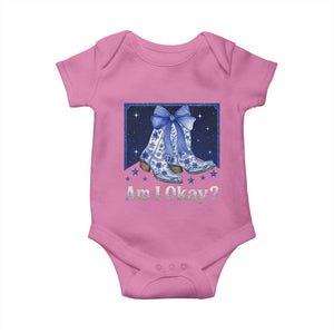 Am I Okay Baby Onesie Boot Cowgirl Coquette Bow TS10 Azalea Print Your Wear